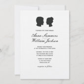 Couple Silhouette Wedding Invitation - Douane Made Kaart (Voorkant)