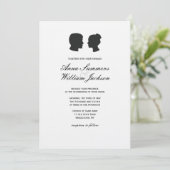 Couple Silhouette Wedding Invitation - Douane Made Kaart (Staand voorkant)