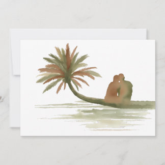 Couple Sitting on Palm Tree Kaart