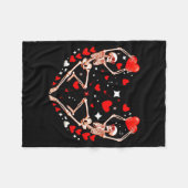 Couple Skeletons Sungles Dancing Cute Hearts Valen Fleece Deken (Voorkant (Horizontaal))