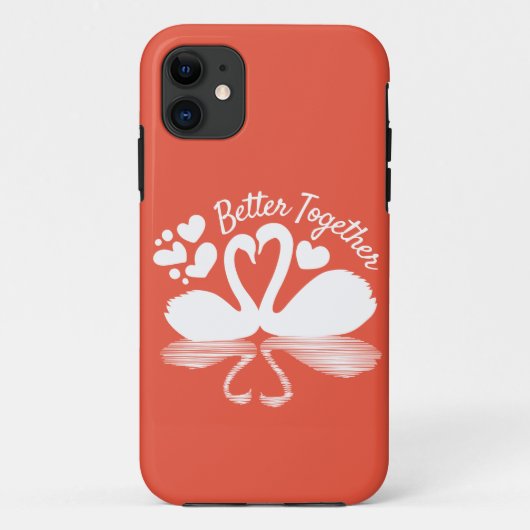 Couple Swan Silhouette Reflection in water Case-Mate iPhone Case (Achterkant)