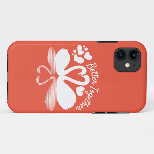 Couple Swan Silhouette Reflection in water Case-Mate iPhone Case (Achterkant (horizontaal))