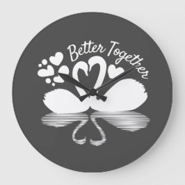 Couple Swan Silhouette Reflection in water Grote Klok