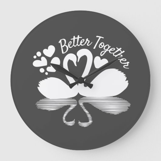 Couple Swan Silhouette Reflection in water Grote Klok (Voorkant)