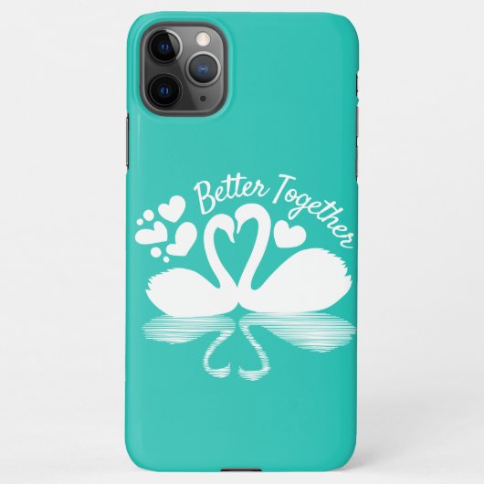 Couple Swan Silhouette Reflection in water iPhone Hoesje (Achterkant)