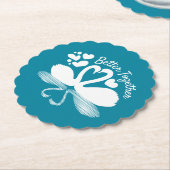 Couple Swan Silhouette Reflection in water Kartonnen Onderzetters (Gekanteld)