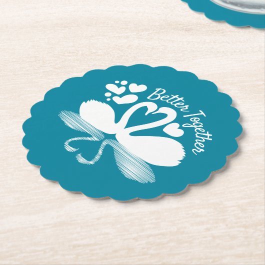 Couple Swan Silhouette Reflection in water Kartonnen Onderzetters (Gekanteld)