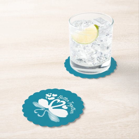 Couple Swan Silhouette Reflection in water Kartonnen Onderzetters (Insitu)