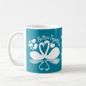 Couple Swan Silhouette Reflection in water Koffiemok (Links)