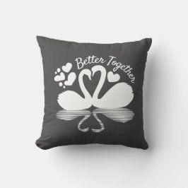 Couple Swan Silhouette Reflection in water Kussen