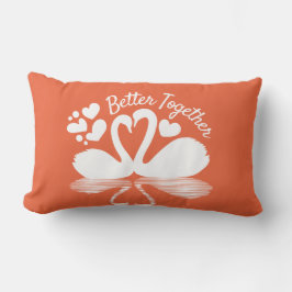 Couple Swan Silhouette Reflection in water Kussen