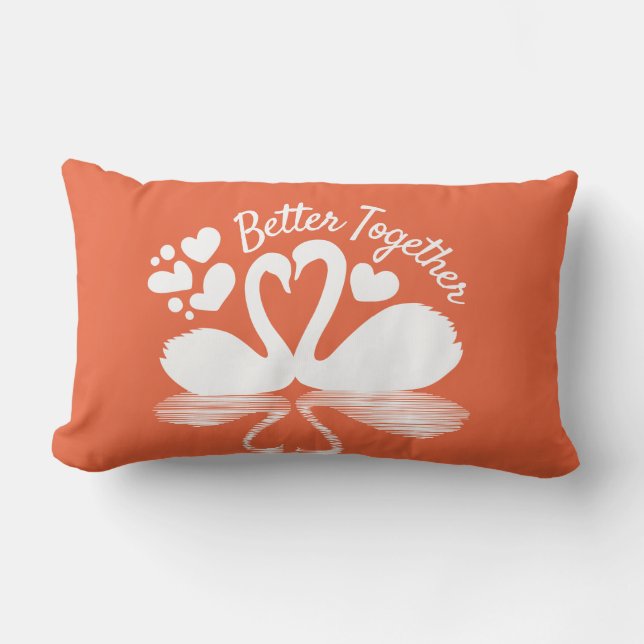 Couple Swan Silhouette Reflection in water Kussen (Voorkant)