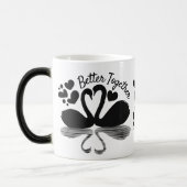 Couple Swan Silhouette Reflection in water Magische Mok (Links)