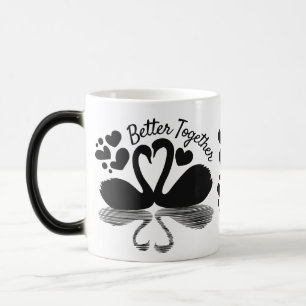 Couple Swan Silhouette Reflection in water Magische Mok