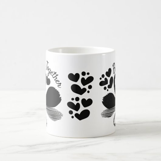 Couple Swan Silhouette Reflection in water Magische Mok (Center)