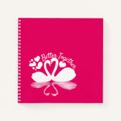 Couple Swan Silhouette Reflection in water Notitieboek (Voorkant)