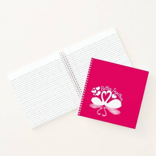 Couple Swan Silhouette Reflection in water Notitieboek (Binnen)