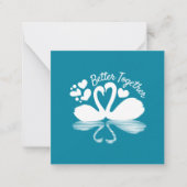 Couple Swan Silhouette Reflection in water Notitiekaartje (Voorkant)