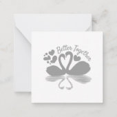 Couple Swan Silhouette Reflection in water Notitiekaartje (Achterkant)