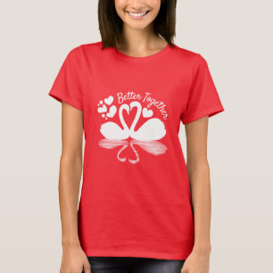 Couple Swan Silhouette Reflection in water T-shirt