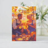 Couple Toasting Fall Invitation Kaart (Staand voorkant)