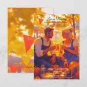 Couple Toasting Fall Invitation Kaart (Voorkant / Achterkant)