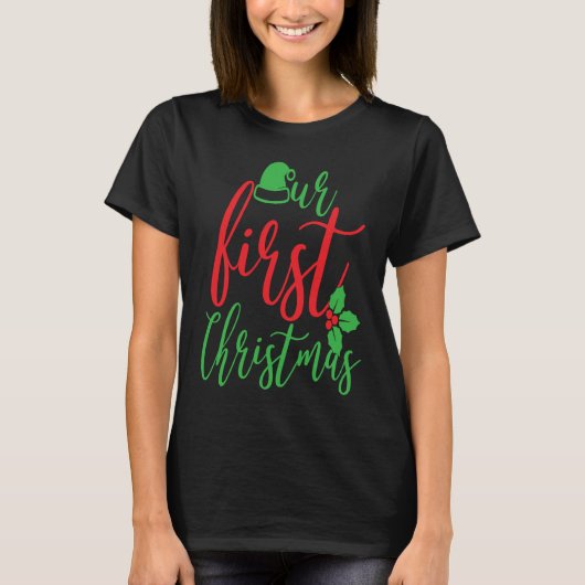 Couple Wife Husband Our First Christmas 2022 T-shirt (Voorkant)
