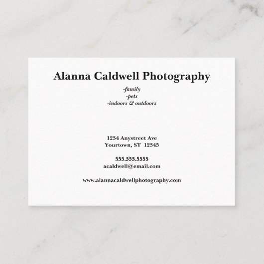 Couple with Dog Photographer Real Estate Visitekaartje (Achterkant)