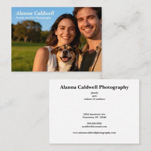 Couple with Dog Photographer Real Estate  Visitekaartje (Voorkant / Achterkant)