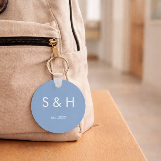 Couples Anniversary Watercolor Mountain Custom Sleutelhanger