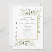 Couples Baby Shower/Sprinkle Eucalyptus Greenery Kaart (Voorkant)