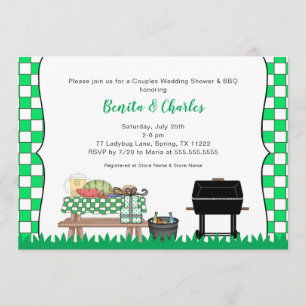 Couples Bridal or Wedding Shower BBQ party Kaart