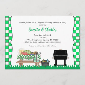 Couples Bridal or Wedding Shower BBQ party Kaart