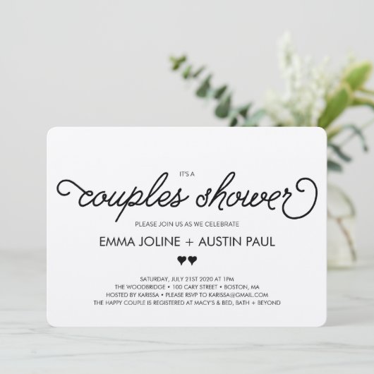 Couples Bridal Shower Invitation - Kraft Kaart (Staand voorkant)