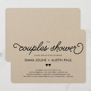 Couples Bridal Shower Invitation - Kraft Kaart