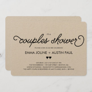 Couples Bridal Shower Invitation - Kraft Kaart