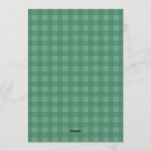 Couples Christmas Card With Plaid Background Kaart (Achterkant)