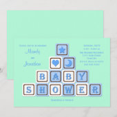 Couples Coed Baby shower Invitation for a Boy Kaart (Voorkant / Achterkant)