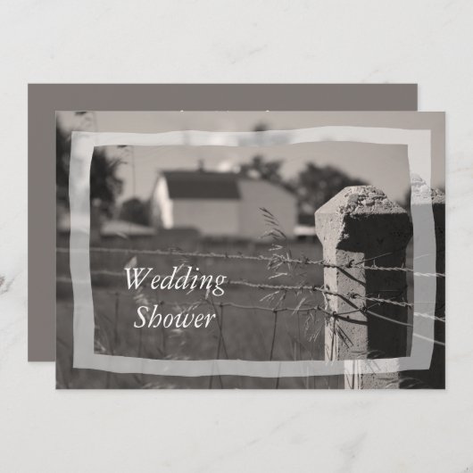 Couples country Boerderij Wedding Shower Kaart (Voorkant / Achterkant)