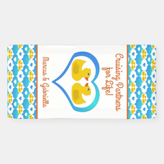 Couple's Cruising Ducks Cabin Door Magnet Spandoek (Horizontaal)