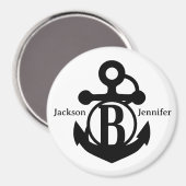 Couple's Custom B Initiaal Anker Cruise Door Magneet (Voorkant / Achterkant)