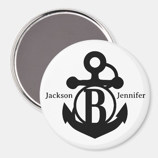 Couple's Custom B Initiaal Anker Cruise Door Magneet (Voorkant / Achterkant)