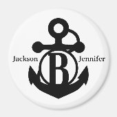 Couple's Custom B Initiaal Anker Cruise Door Magneet (Voorkant)