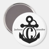 Couple's Custom C Initiaal Anker Cruise Door Magneet (Voorkant / Achterkant)