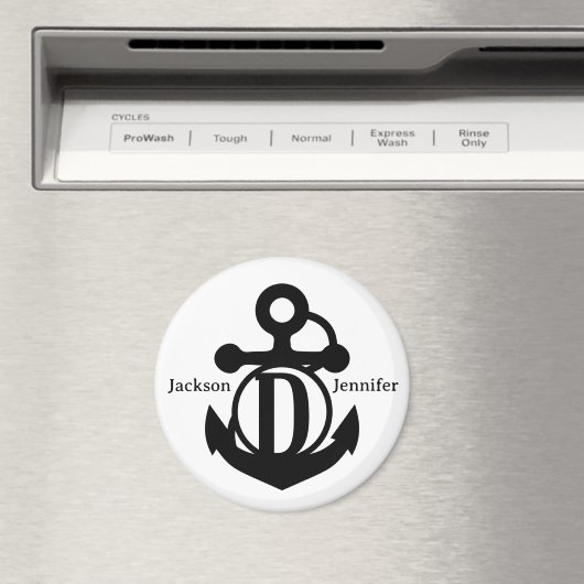 Couple's Custom D Initiaal Anker Cruise Door Magneet (Insitu (Vaatwasser))