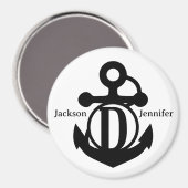 Couple's Custom D Initiaal Anker Cruise Door Magneet (Voorkant / Achterkant)