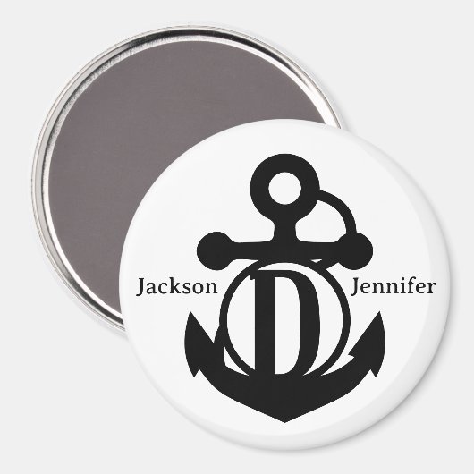 Couple's Custom D Initiaal Anker Cruise Door Magneet (Voorkant / Achterkant)