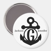 Couple's Custom G Initiaal Anker Cruise Door Magneet (Voorkant / Achterkant)