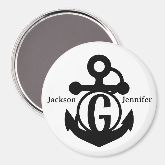 Couple's Custom G Initiaal Anker Cruise Door Magneet (Voorkant / Achterkant)