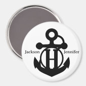 Couple's Custom H Initiaal Anker Cruise Door Magneet (Voorkant / Achterkant)